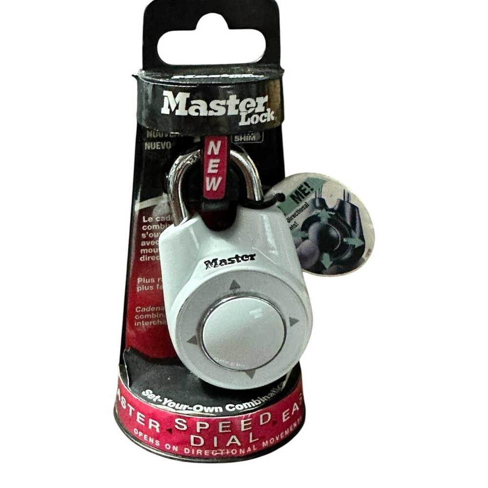 Master Lock Speed Dial Resettable Combination 1500iD Directional Movement White